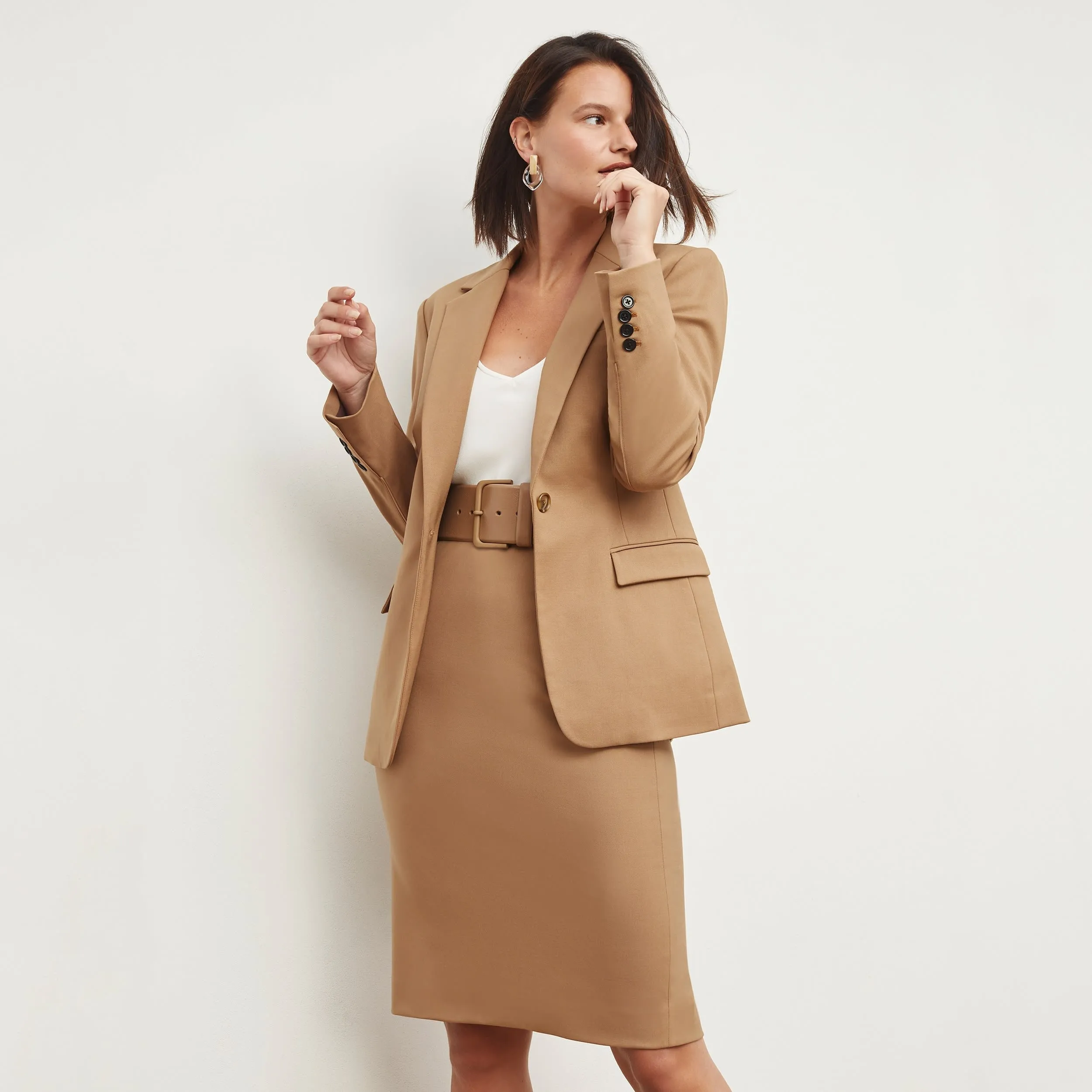 Cobble Hill Skirt - Washable Wool Twill :: Camel