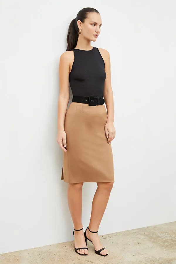 Cobble Hill Skirt - Washable Wool Twill :: Camel