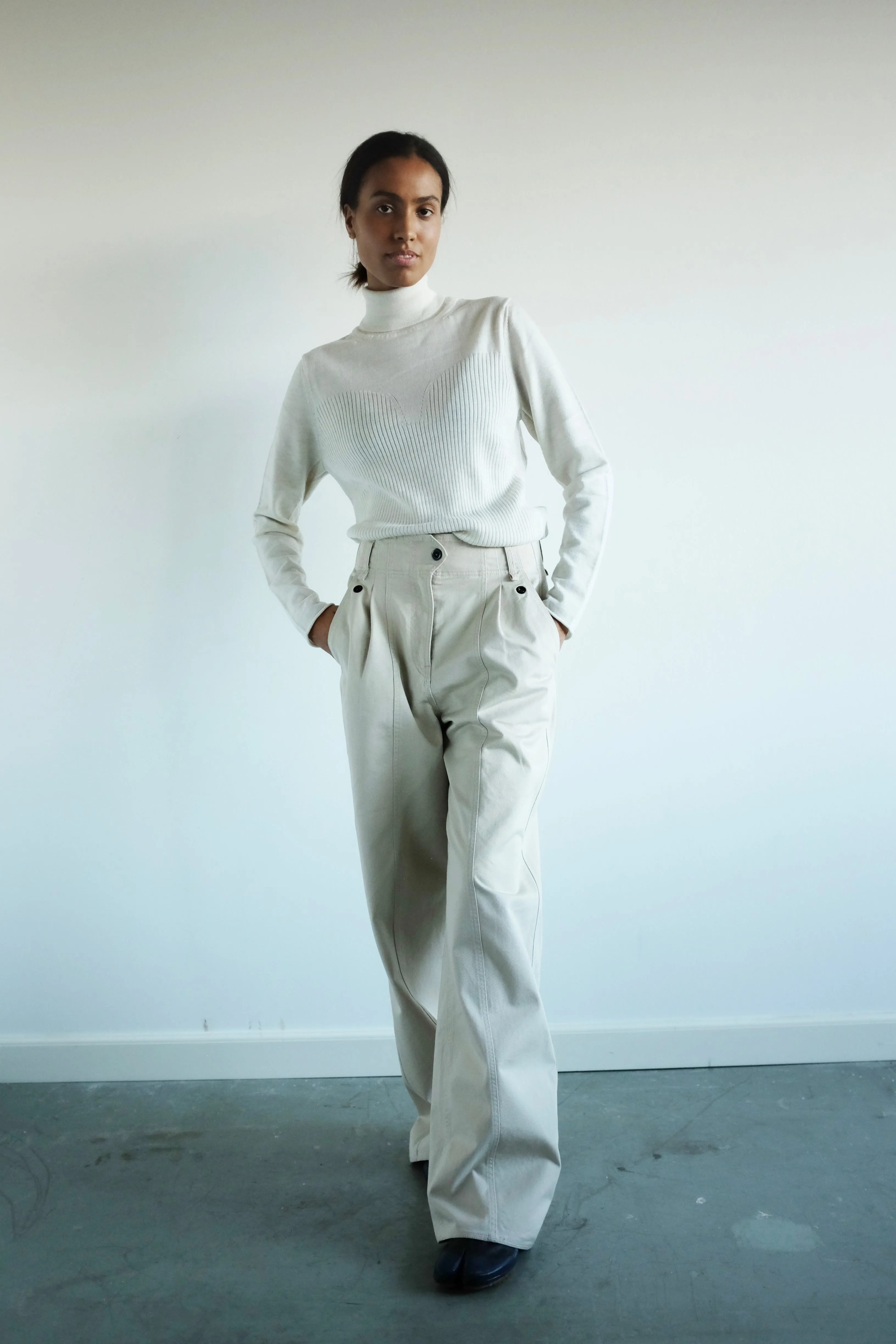 Coelle Merino Pullover - Off White Melange