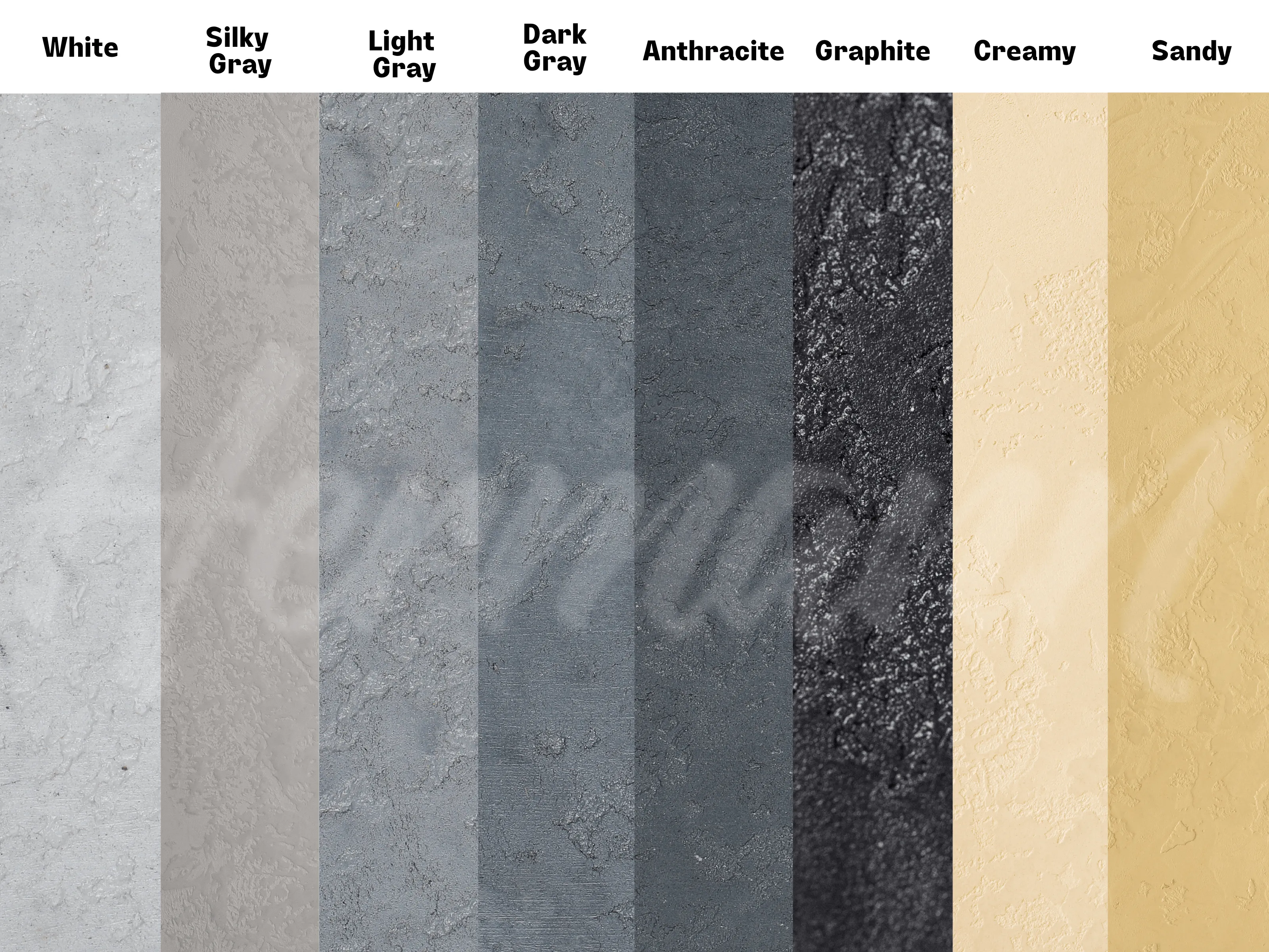 Concrete wall finish / Concrete effect plaster 20 kg - Graphite - Complete kit with primer and glossy varnish