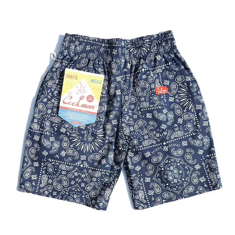 Cookman Chef Short Pants - Paisley : Navy