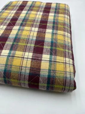 Cotton Flannelette Quilted Coat Lining, Rust & Yellow Plaid (WXX0122)