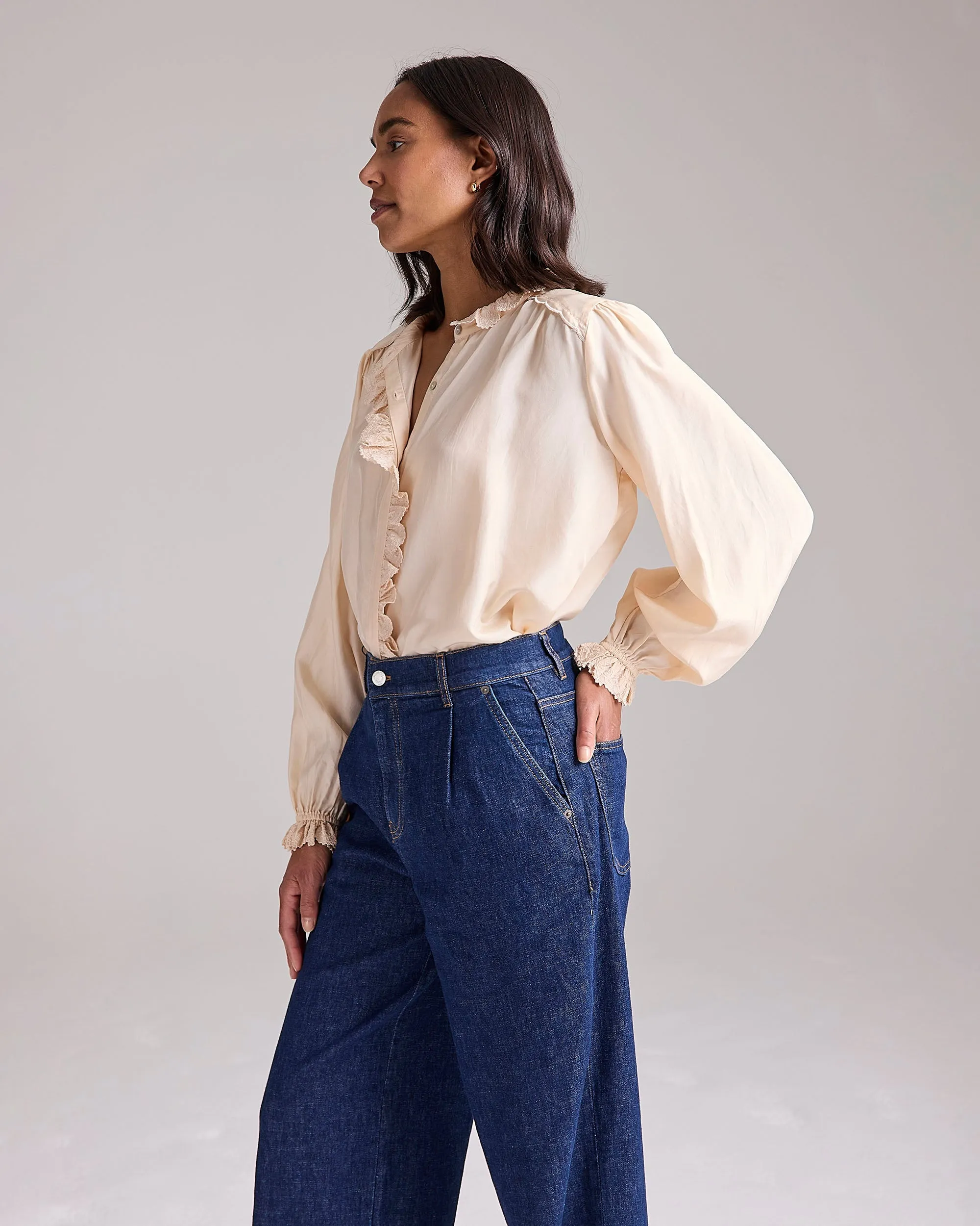 Cove Silk Blouse in Natural by Cape Cove