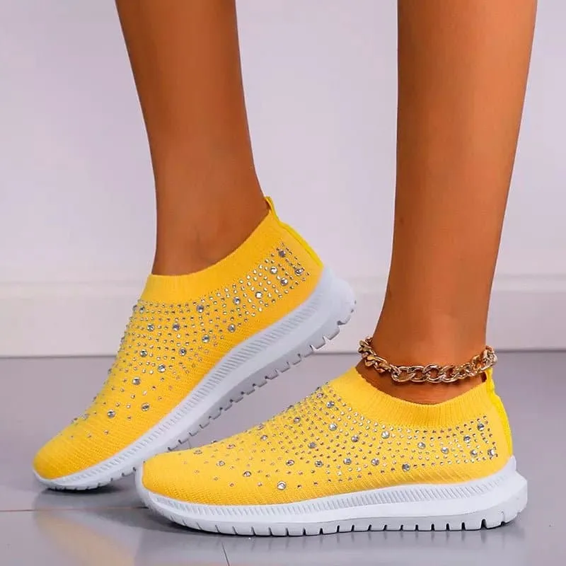 Crystal Mesh Sneakers with Breathable Design - Stylish & Comfortable Footwear | 7 Colors & Sizes 35-43