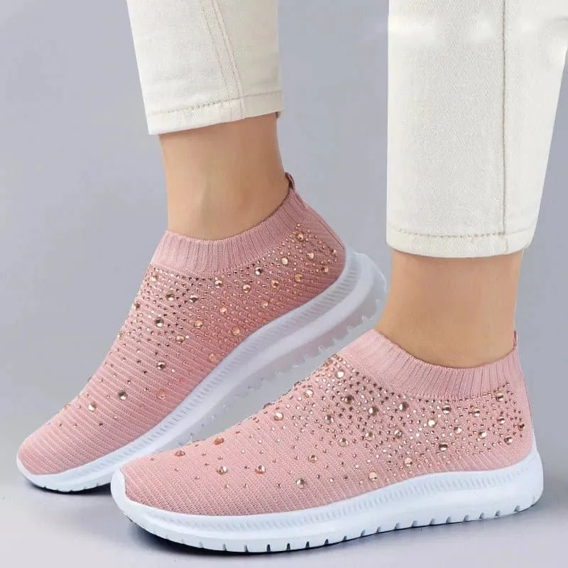 Crystal Mesh Sneakers with Breathable Design - Stylish & Comfortable Footwear | 7 Colors & Sizes 35-43