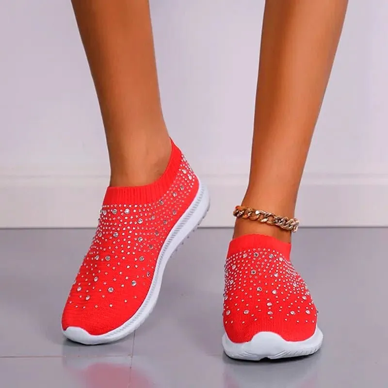 Crystal Mesh Sneakers with Breathable Design - Stylish & Comfortable Footwear | 7 Colors & Sizes 35-43