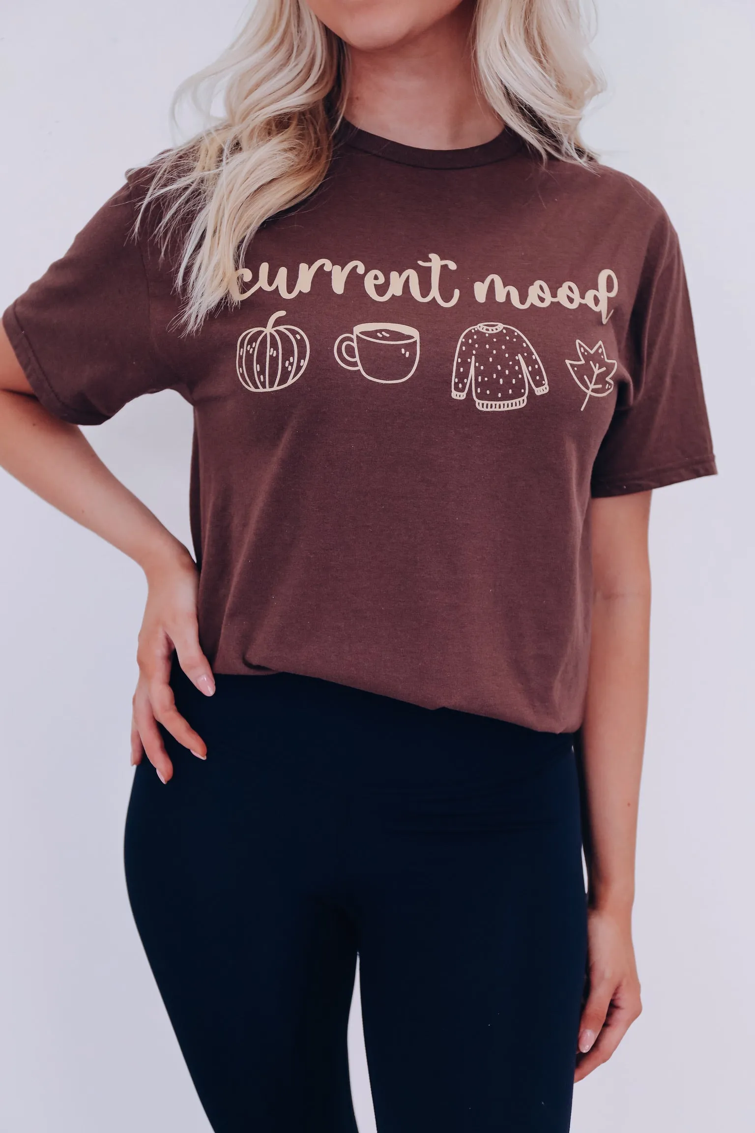 Current Mood Fall Graphic Tee  - Brown