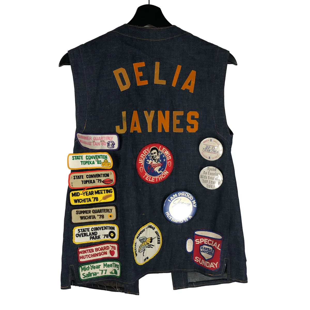 Customized Denim Vest Patched & Pinned Jaycee Kansas