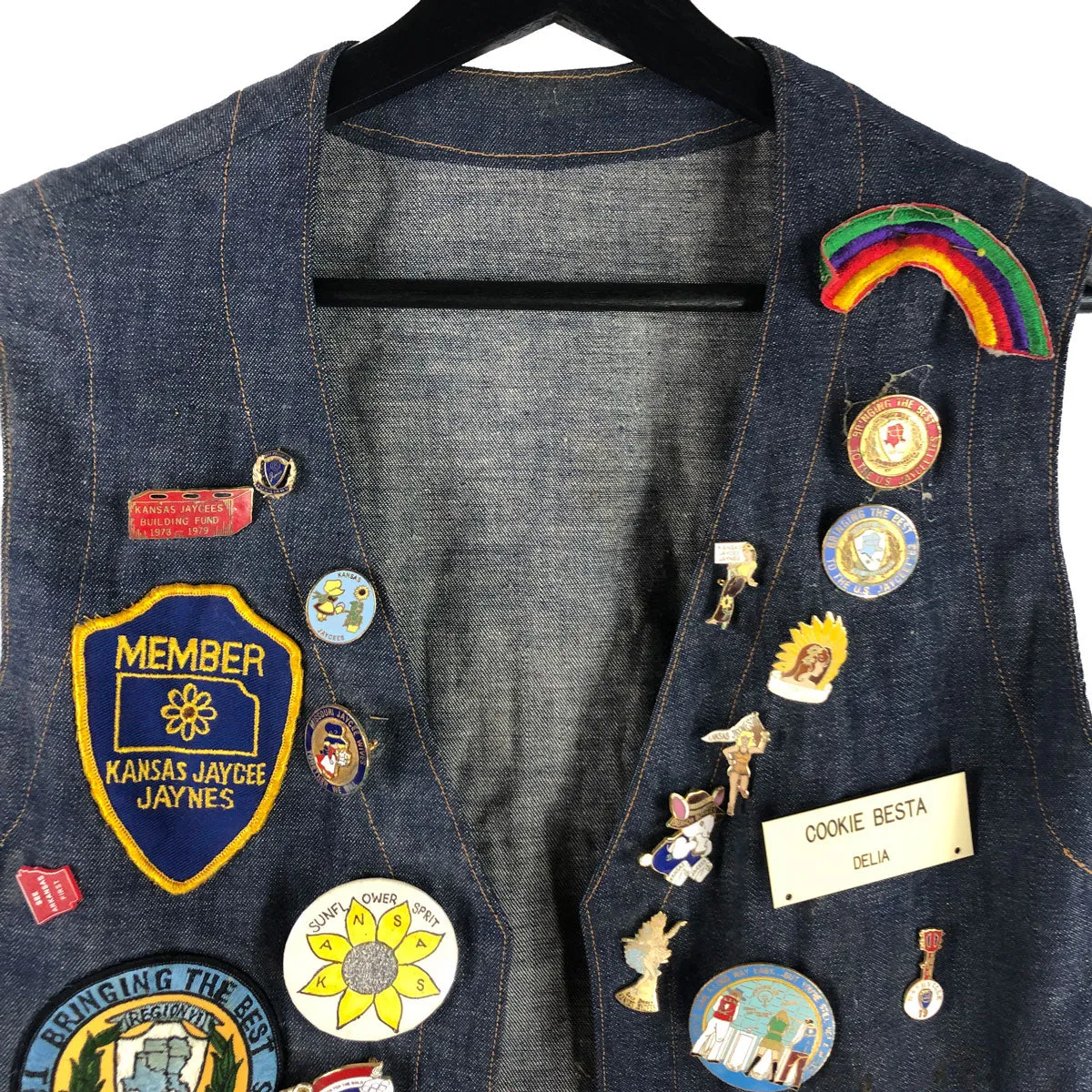 Customized Denim Vest Patched & Pinned Jaycee Kansas