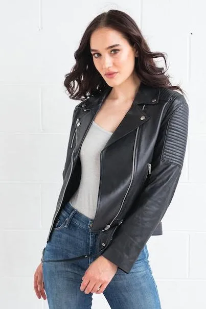 Dea The Label WOMENS  REVENGE LEATHER BIKER JACKET