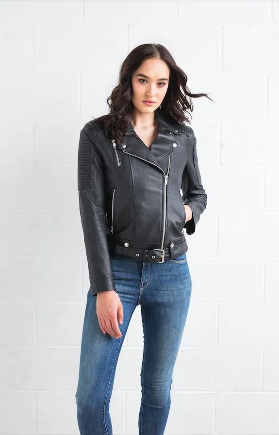 Dea The Label WOMENS  REVENGE LEATHER BIKER JACKET