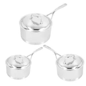 Demeyere Atlantis Saucepan with Lid Set of 3 (16, 18, 20cm) Stainless Steel