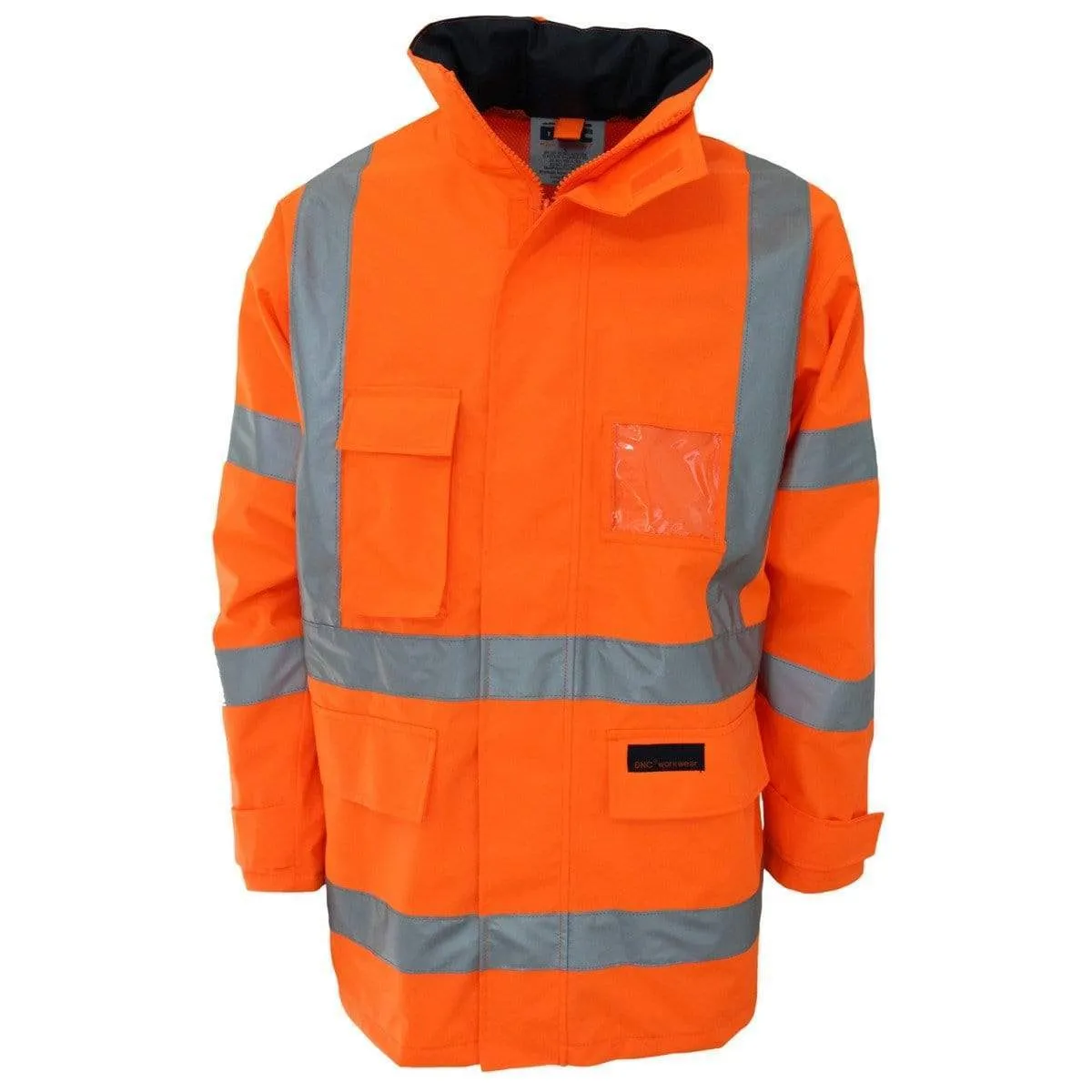 Dnc Workwear Hi-vis Breathable “h” Pattern Rain Jacket Bio-motion Tape - 3571