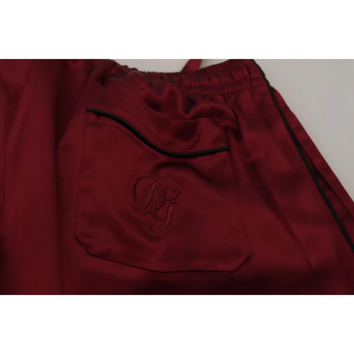 Dolce & Gabbana Silk Lounge Pants in Bordeaux