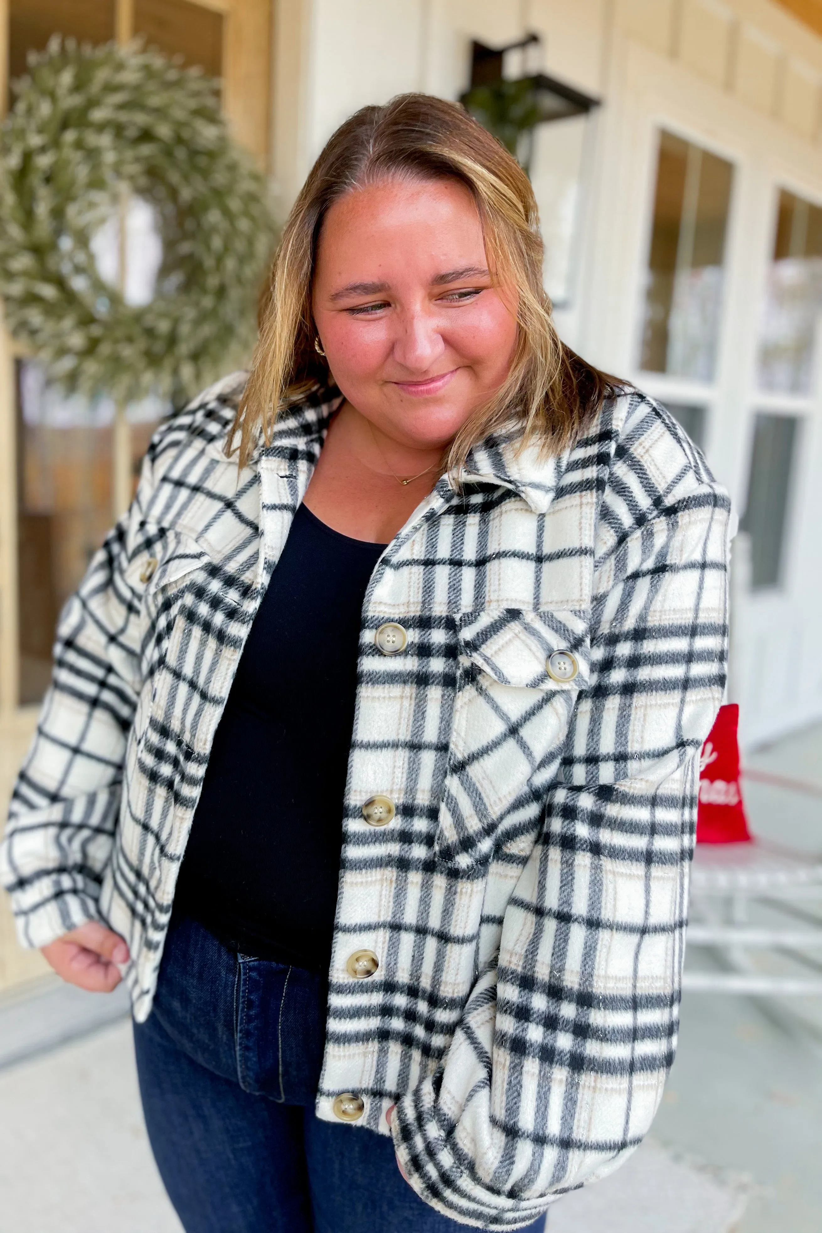 *DOORBUSTER* Bolton Long Sleeve Plaid Coat [S-3X] (FINAL SALE)