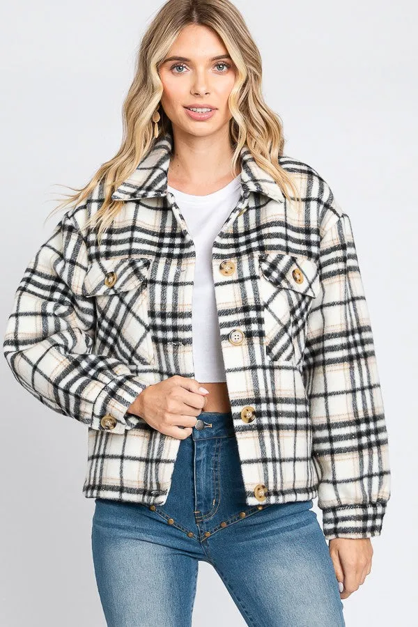 *DOORBUSTER* Bolton Long Sleeve Plaid Coat [S-3X] (FINAL SALE)