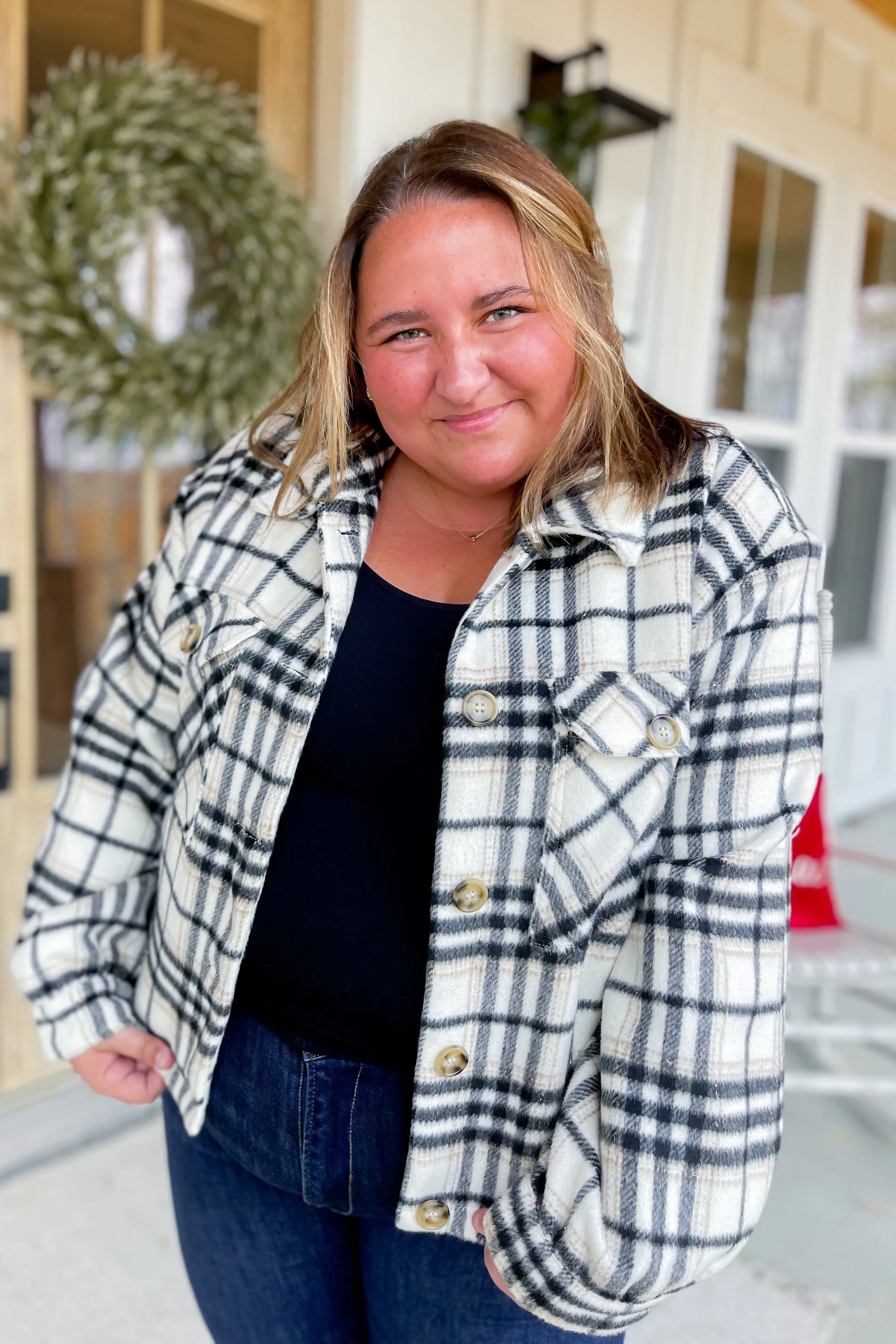 *DOORBUSTER* Bolton Long Sleeve Plaid Coat [S-3X] (FINAL SALE)