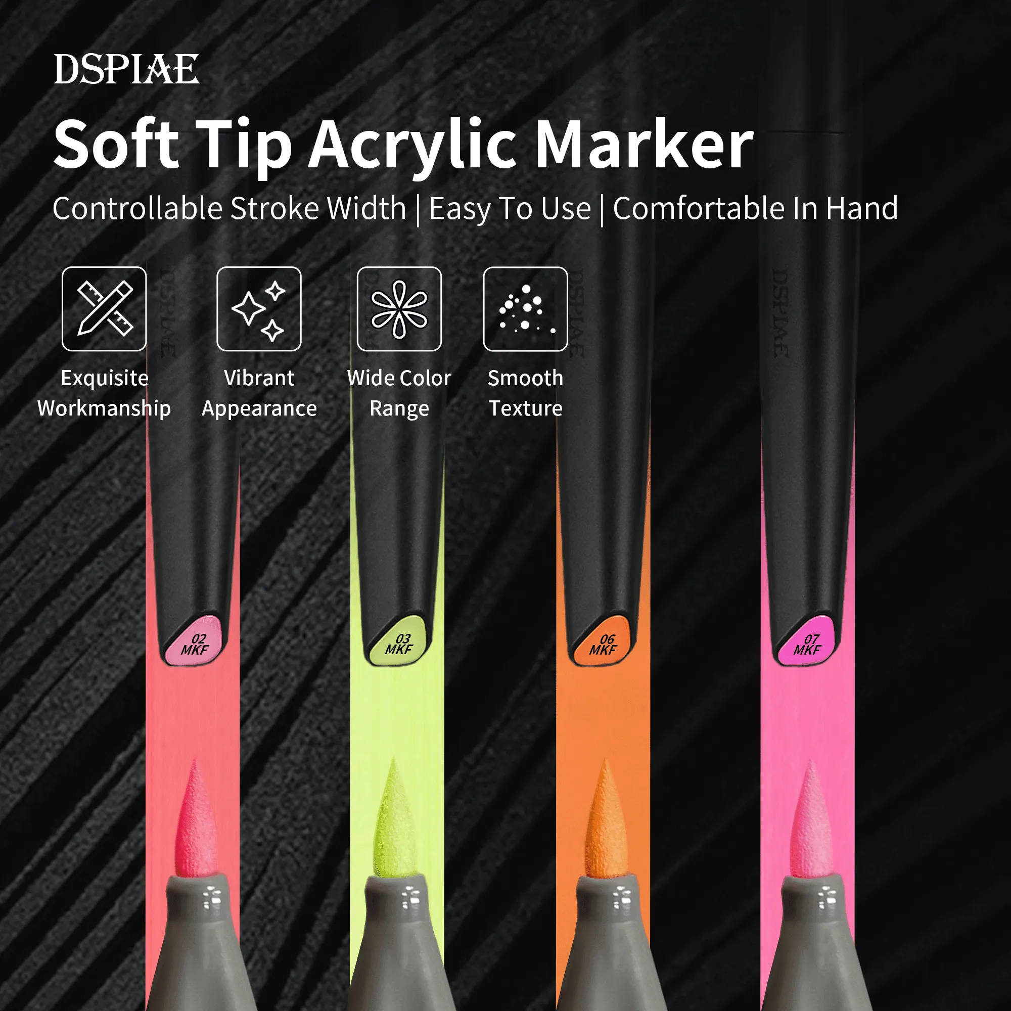 DSPIAE Soft Tip Marker Fluorescent Yellow MKF-03