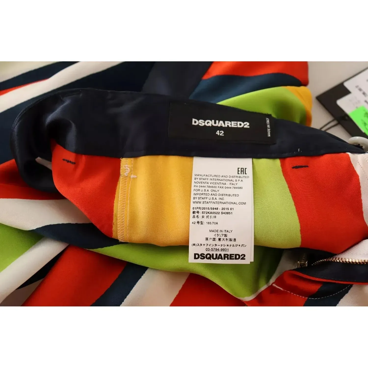 Dsquared² Multicolor Striped Mid Waist Straight Pants