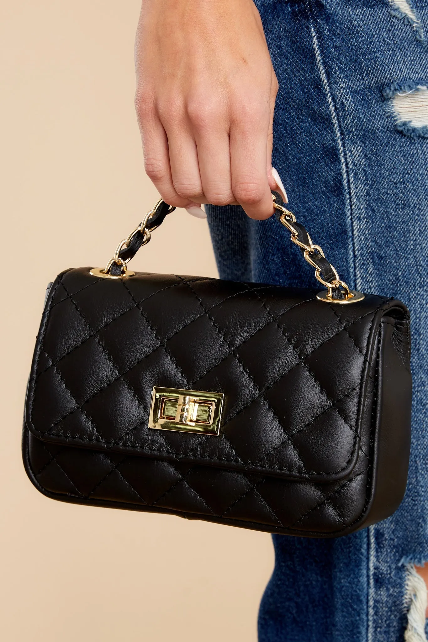 Easy Street Black Leather Bag