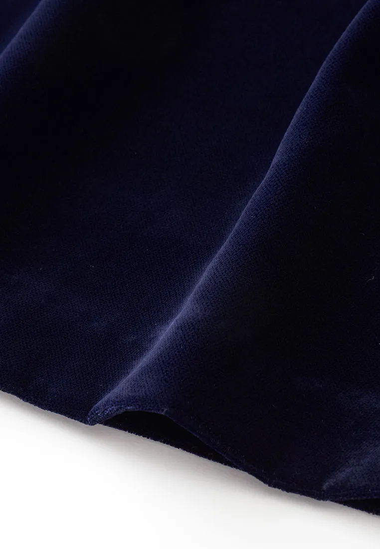 Exquisite Cape-detail Velvet Dress