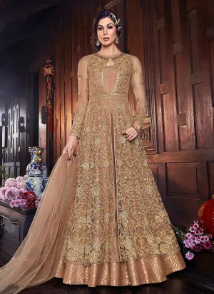 Fairytale Gold Designer Jacket Style Anarkali