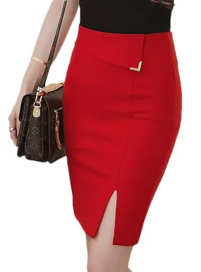 Faldas Women Sexy Elastic High Waist Pencil Skirt