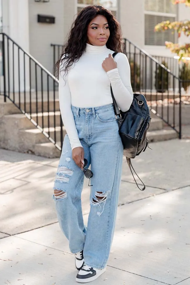 Feeling The Fun Ivory Turtleneck Bodysuit FINAL SALE