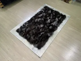 Fluffy Soft Natural Fox Fur Rug Rugs for Living Room, Non Slip Rug