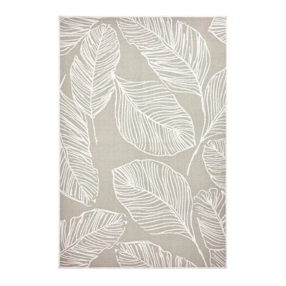 Fusion Matteo Leaf Washable Rug - Natural