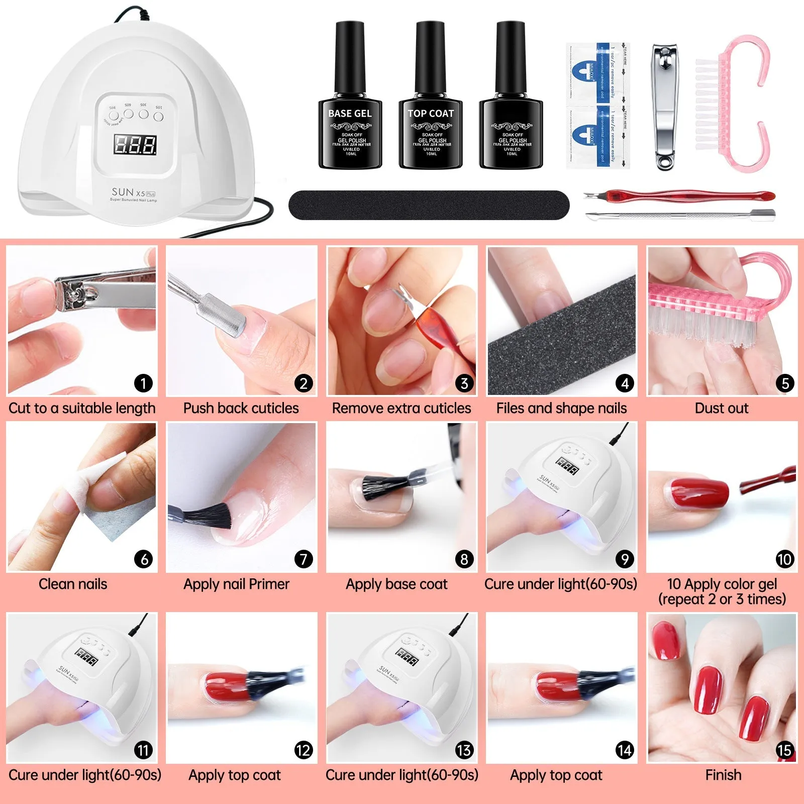 Gel Polish Set Nail kit Manicure Implement Salon Opening Nail Making Nail Polish Led Nail Lamp