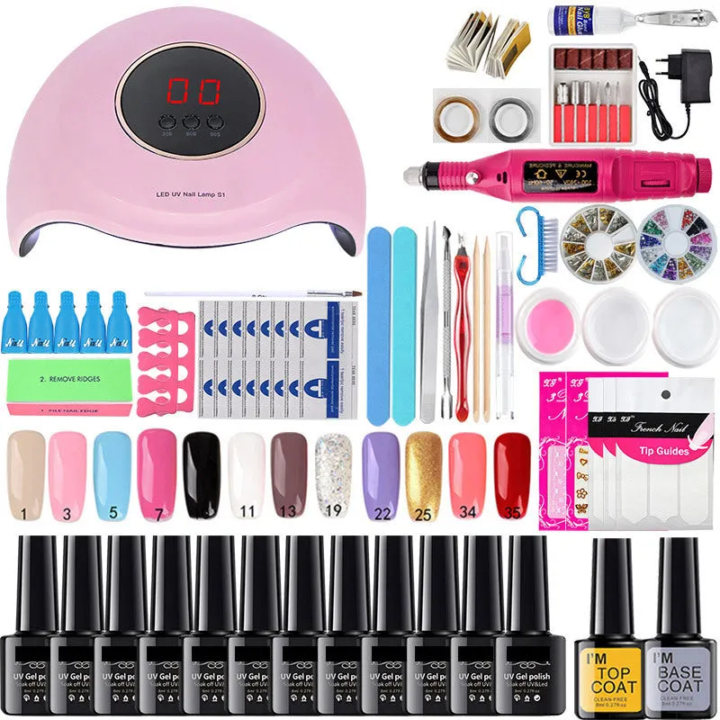 Gel Polish Set Nail kit Manicure Set Full Set Beginner Hot Lamp Manicure Package Tool Outfit