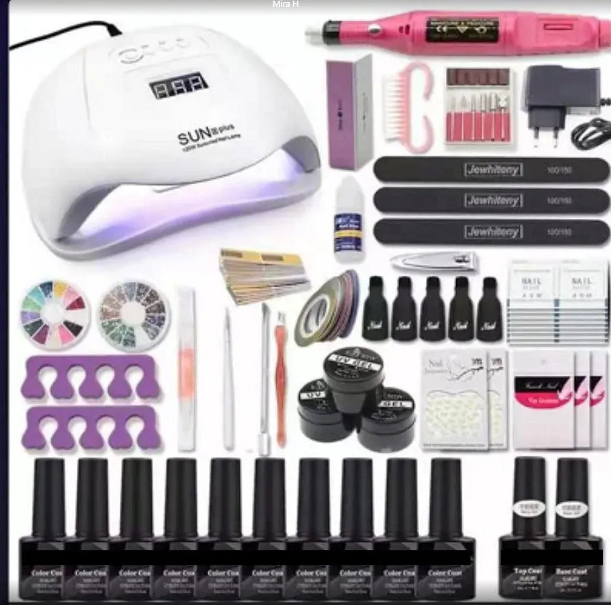 Gel Polish Set Nail kit Manicure Set Full Set Beginner Hot Lamp Manicure Package Tool Outfit