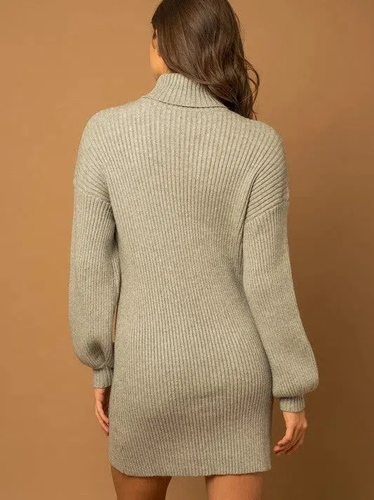 Good Clothes Open Doors Turtle Neck Balloon Sleeve Sweater Dress