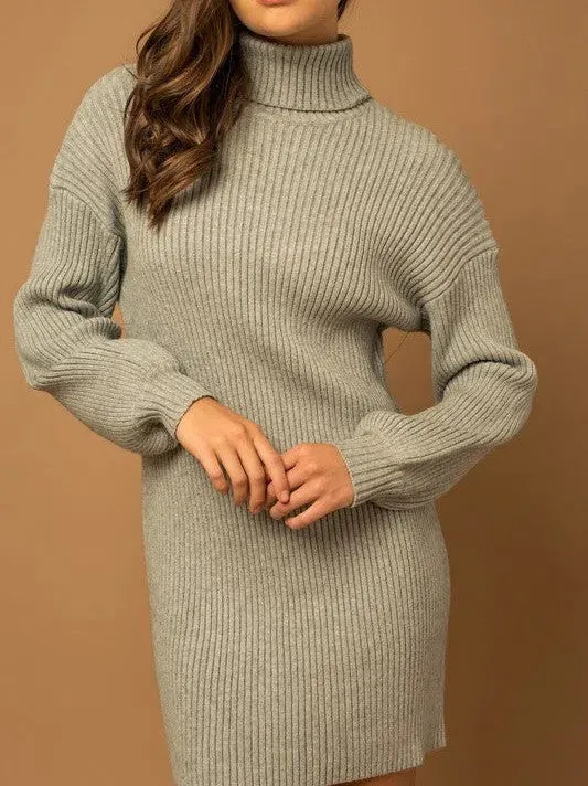 Good Clothes Open Doors Turtle Neck Balloon Sleeve Sweater Dress