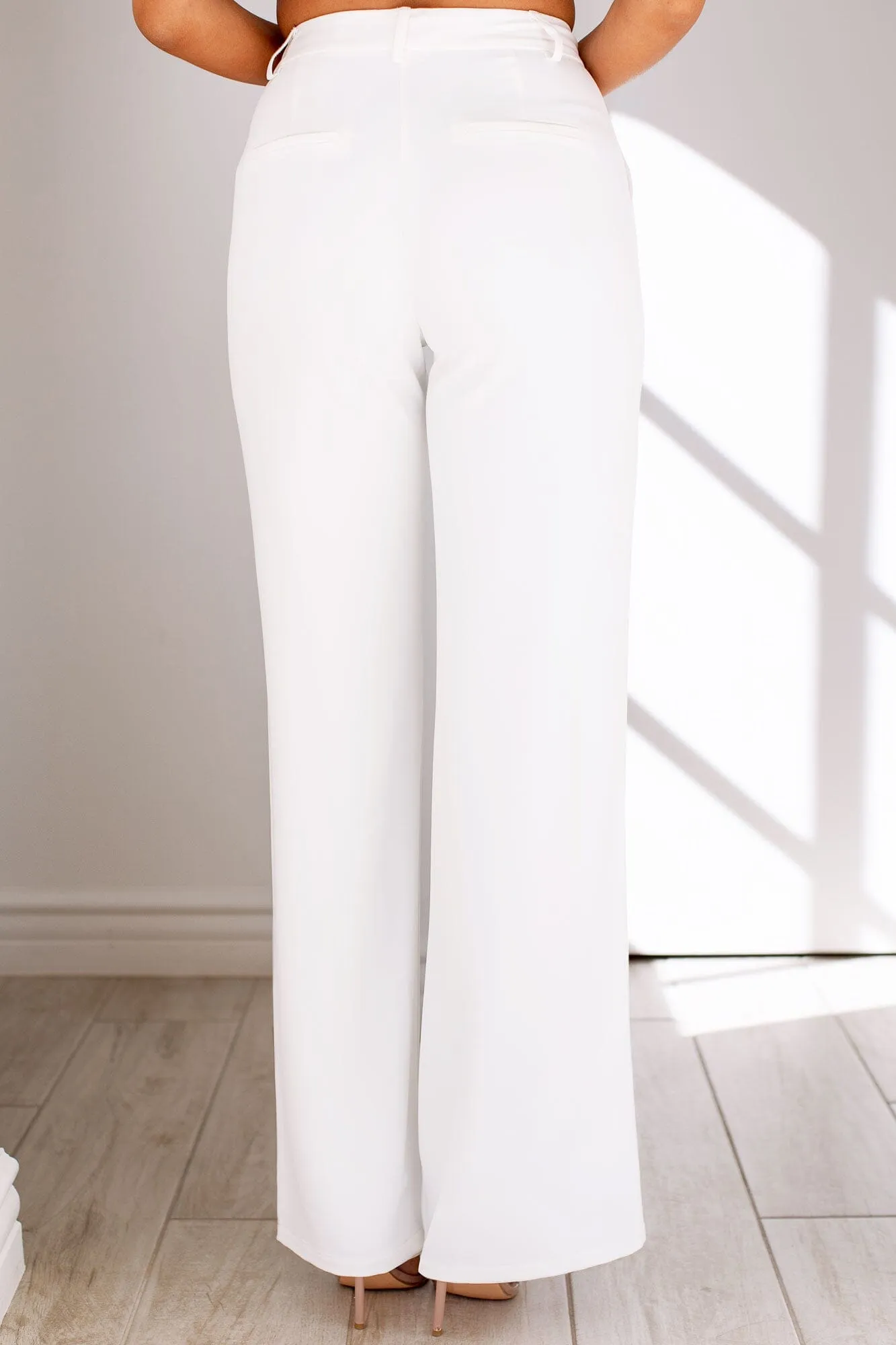 Good Feeling White High Rise Pants