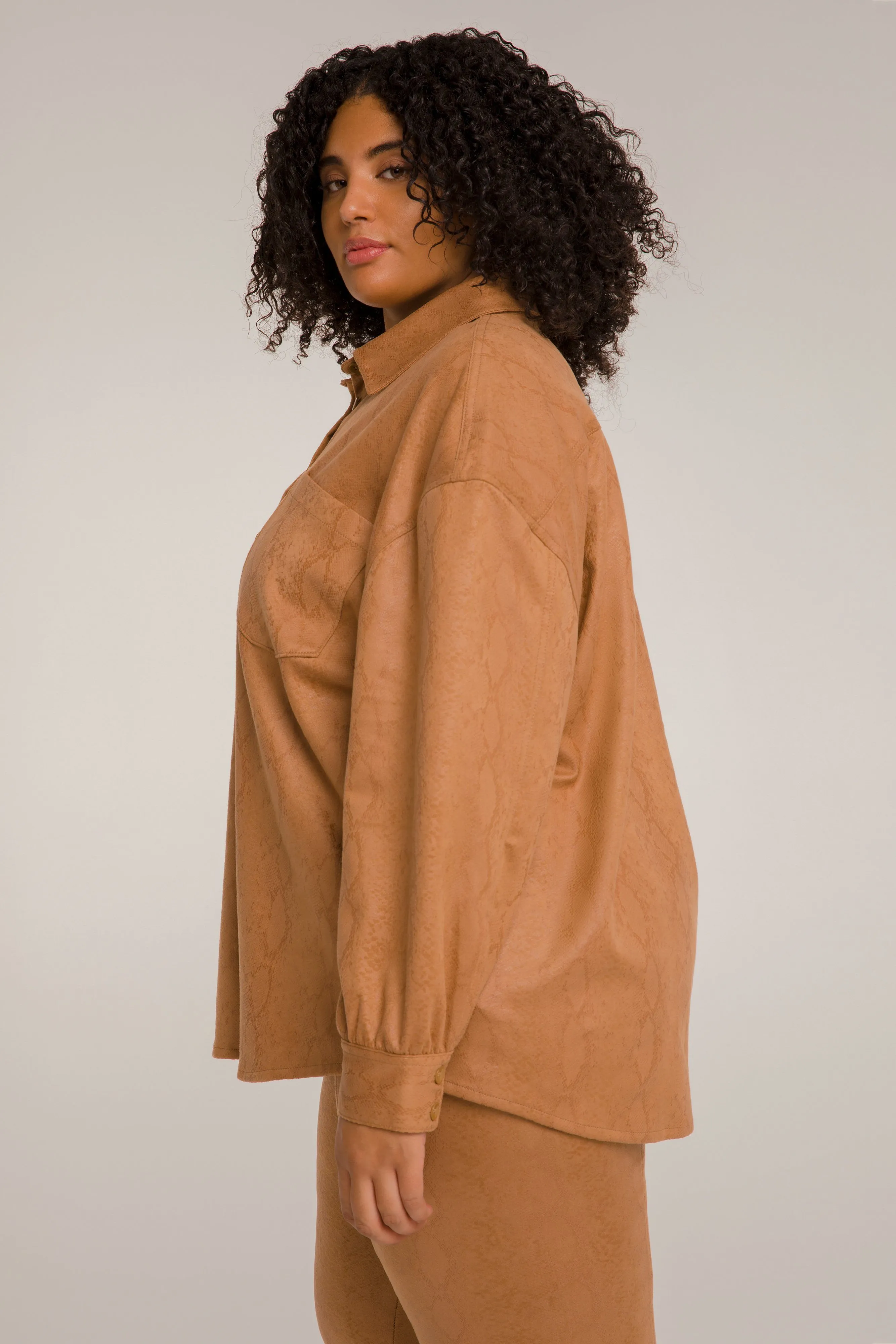 GOOD SUEDE SHACKET | COGNACSNAKE001