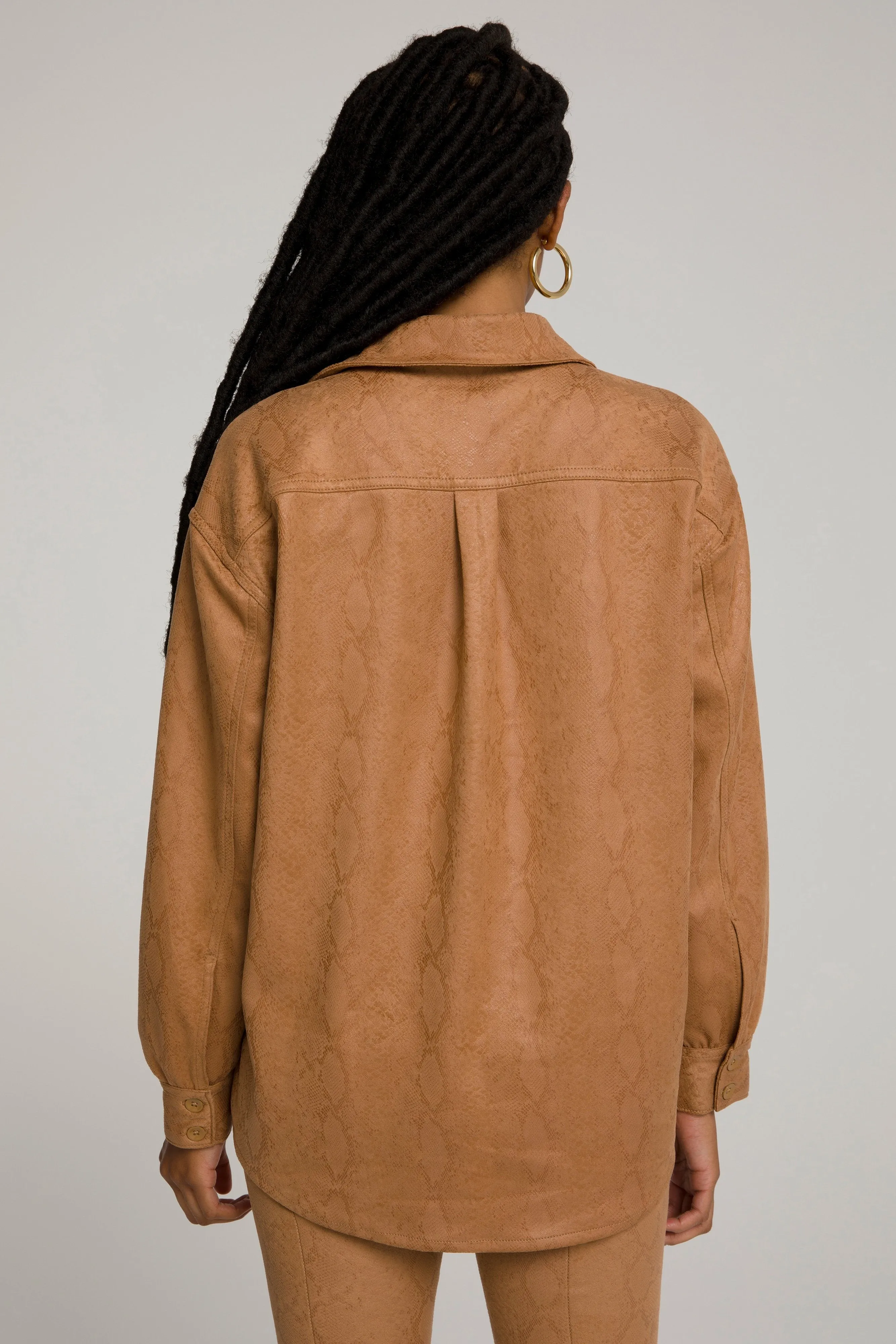 GOOD SUEDE SHACKET | COGNACSNAKE001