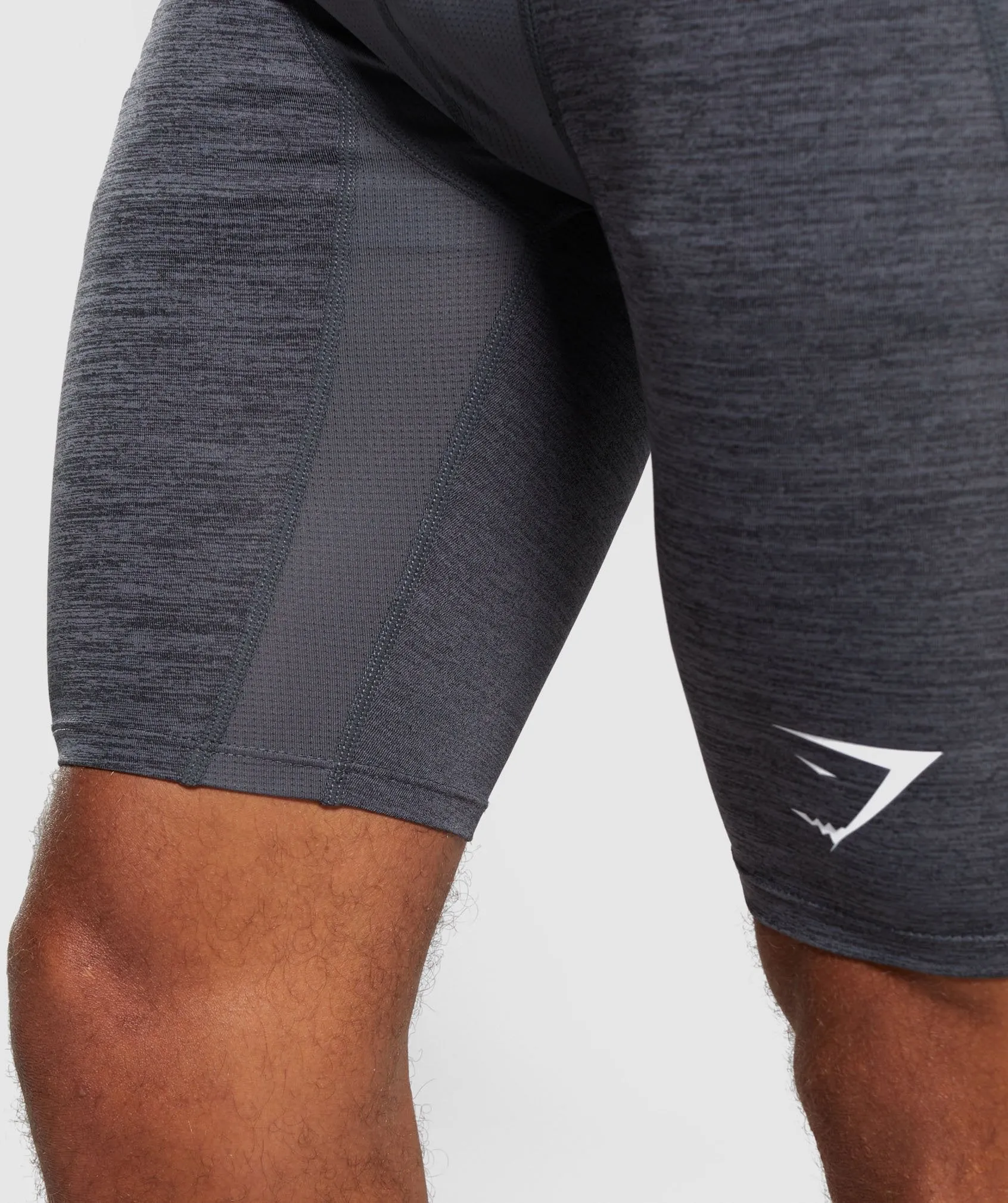 Gymshark Element  Baselayer Shorts - Black Marl/White