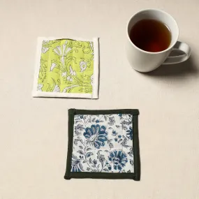 Handcrafted Sanganeri Floral Print Coaster (Set of 2) 20