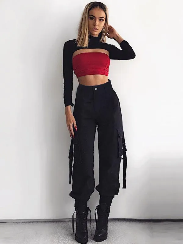 High Waist Cargo Pants For Women