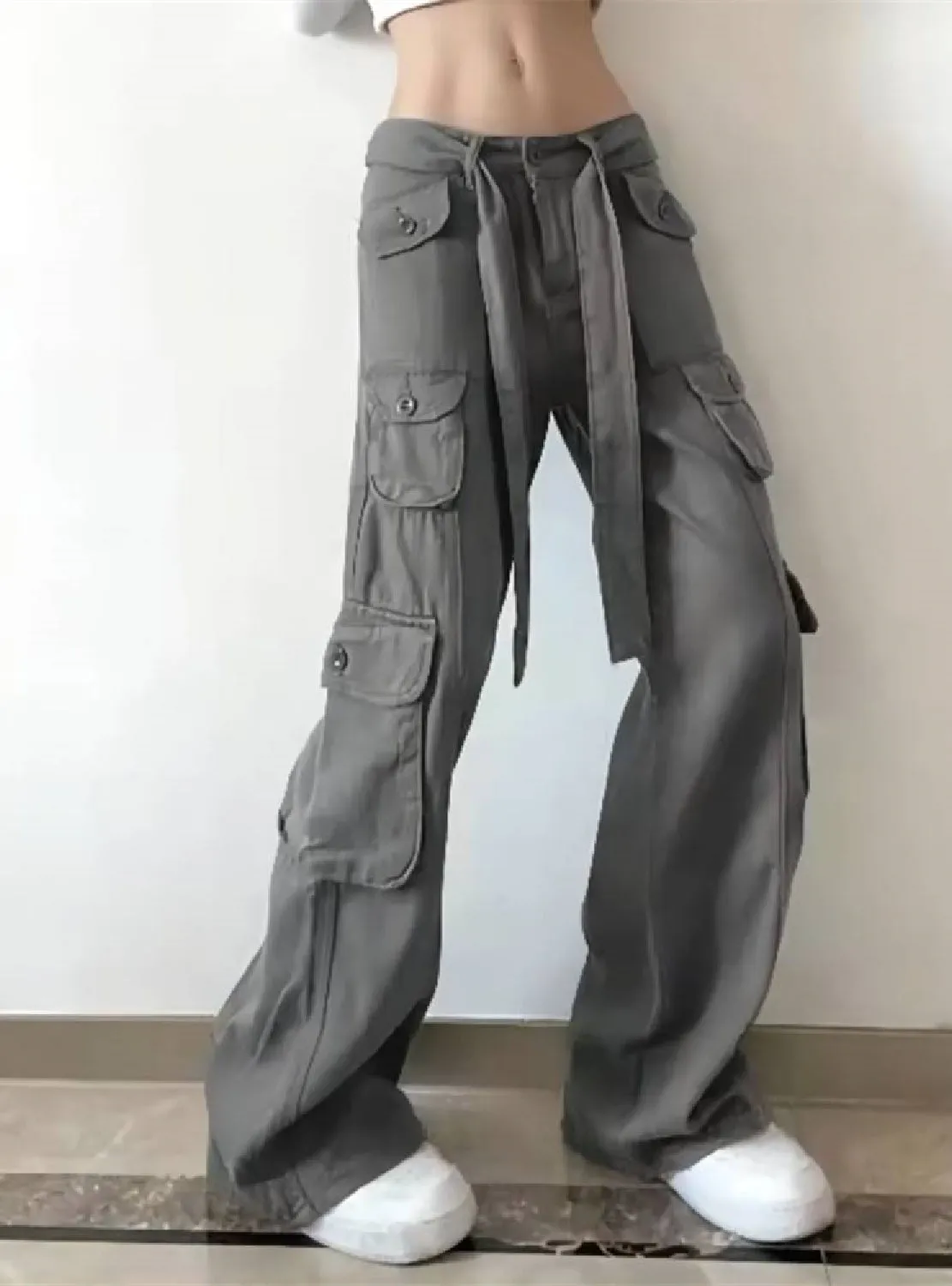 High Waist Overalls Multi-pocket Casual Pants