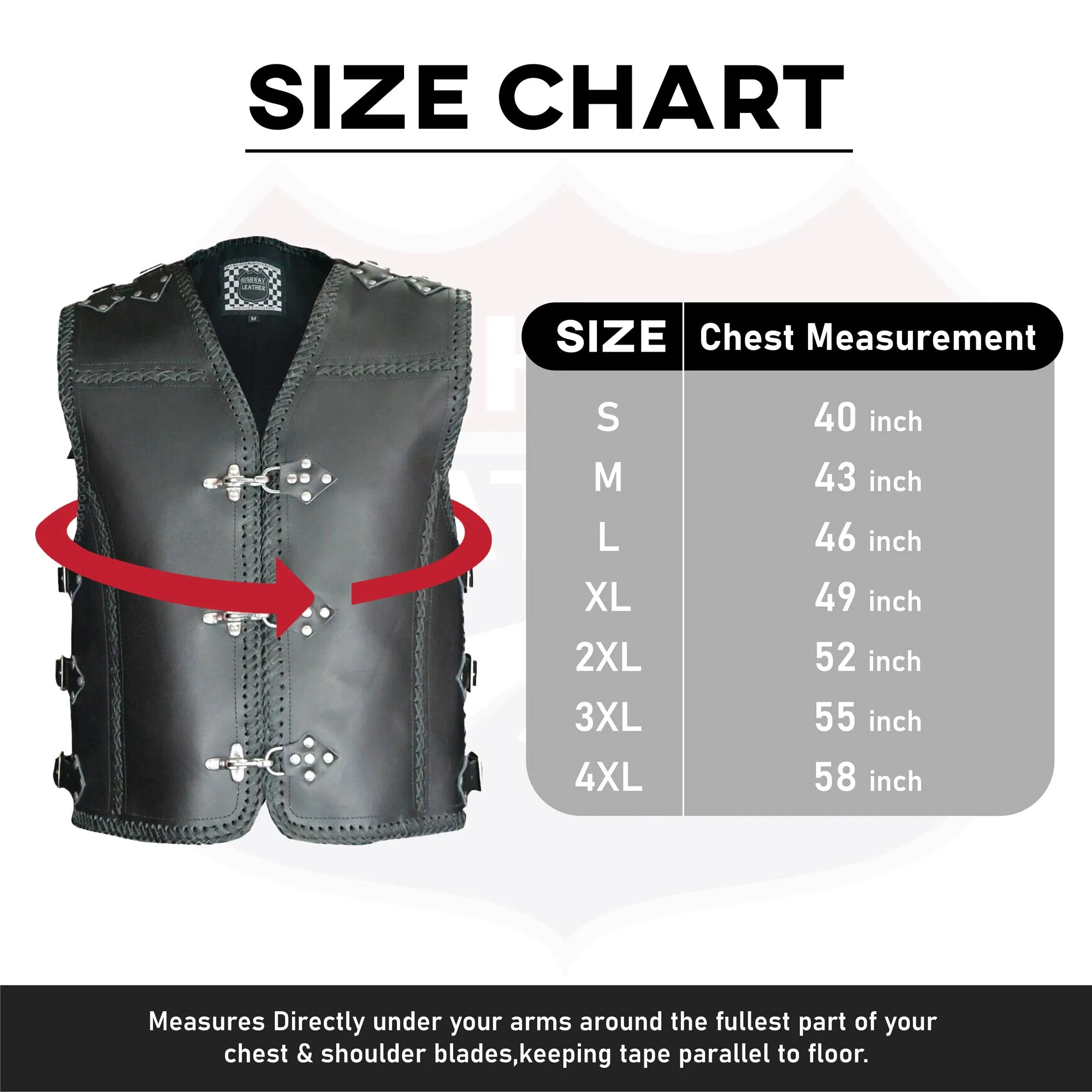 HL11751HDBLACK Heavy Metal Rocker Black Braid Waistcoat Motorcycle Vest