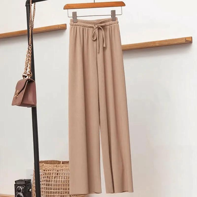 Ice Silk Wide Leg Women's Pants