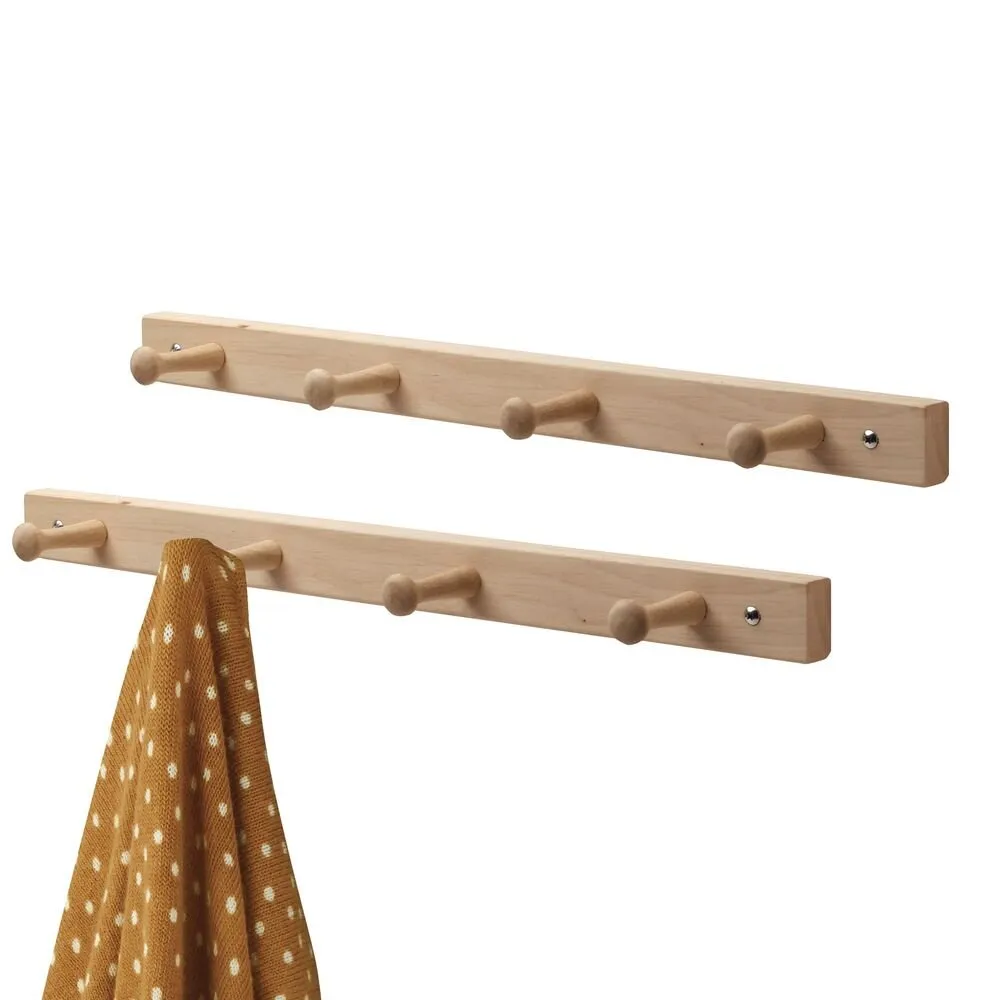 iDesign Wood Rack - 4 Peg in Natural