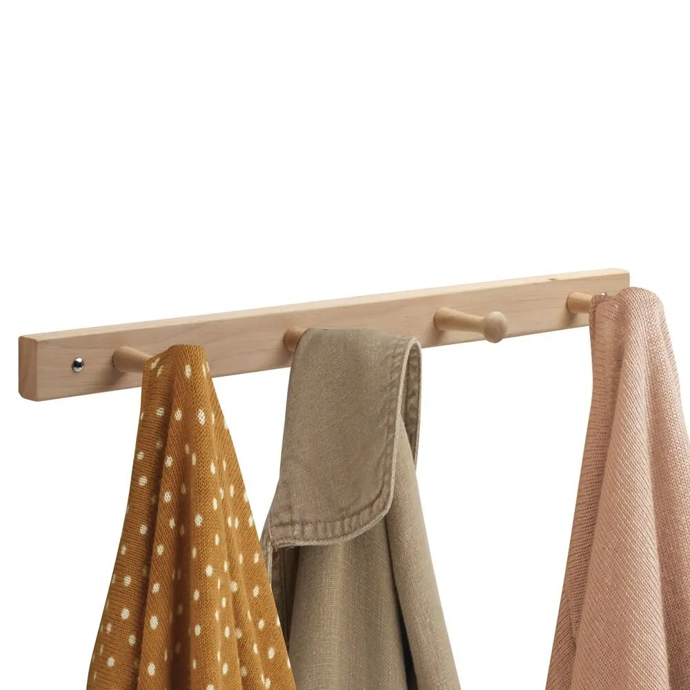 iDesign Wood Rack - 4 Peg in Natural