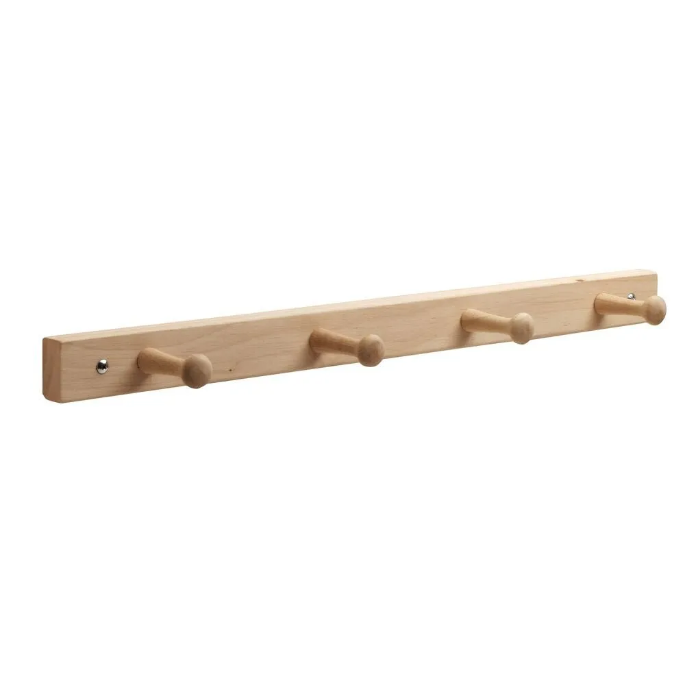 iDesign Wood Rack - 4 Peg in Natural