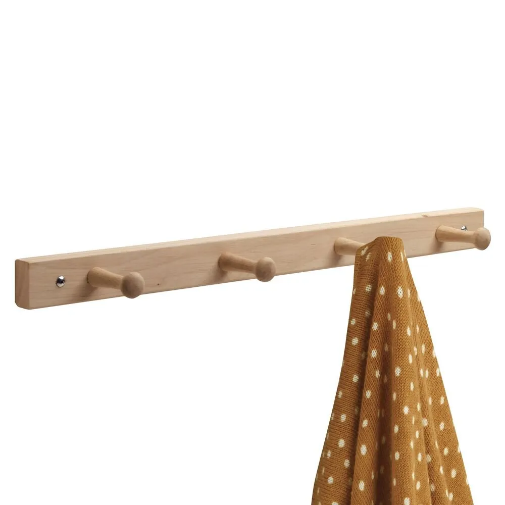 iDesign Wood Rack - 4 Peg in Natural