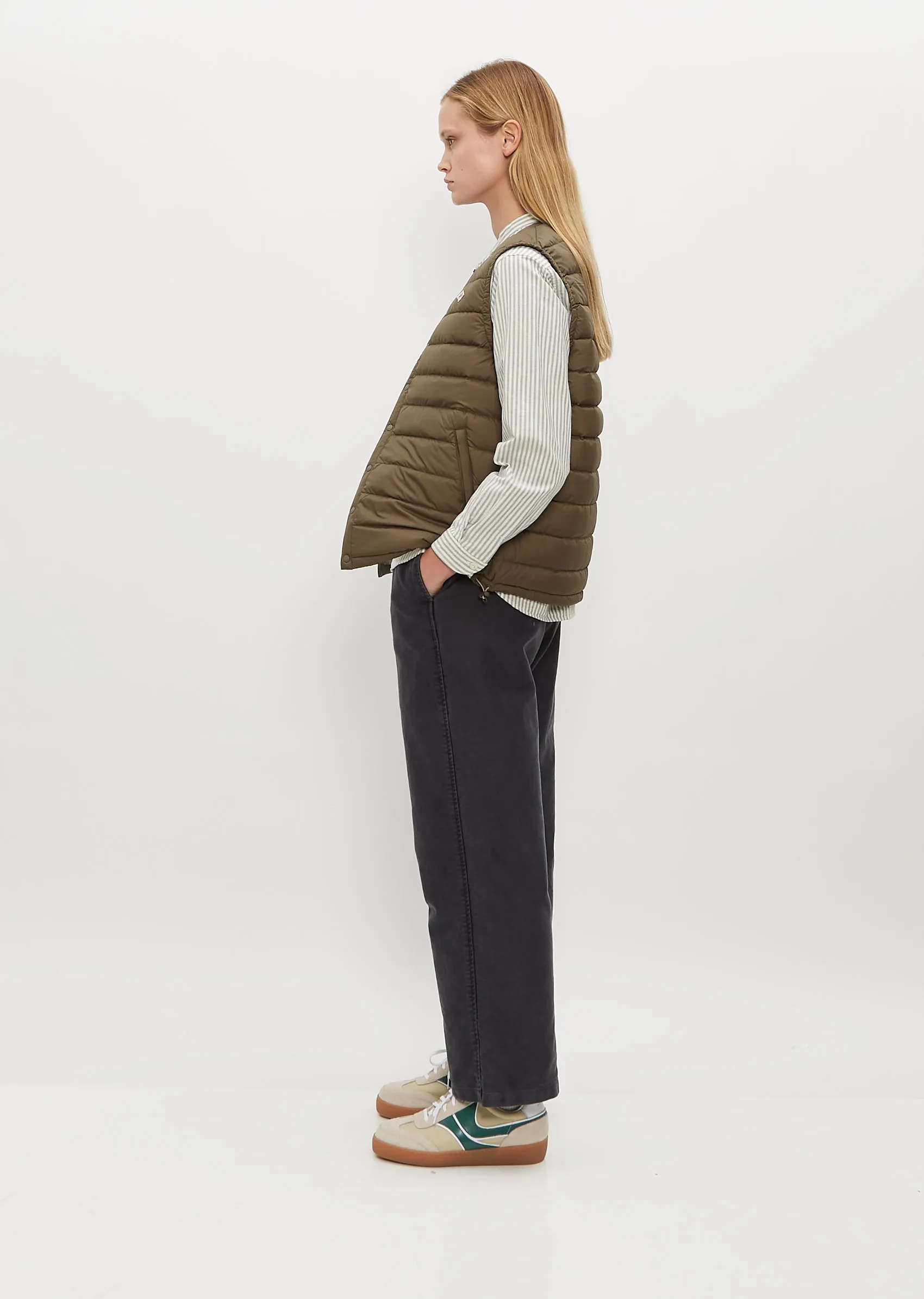 Inner Down Crewneck Vest — Olive