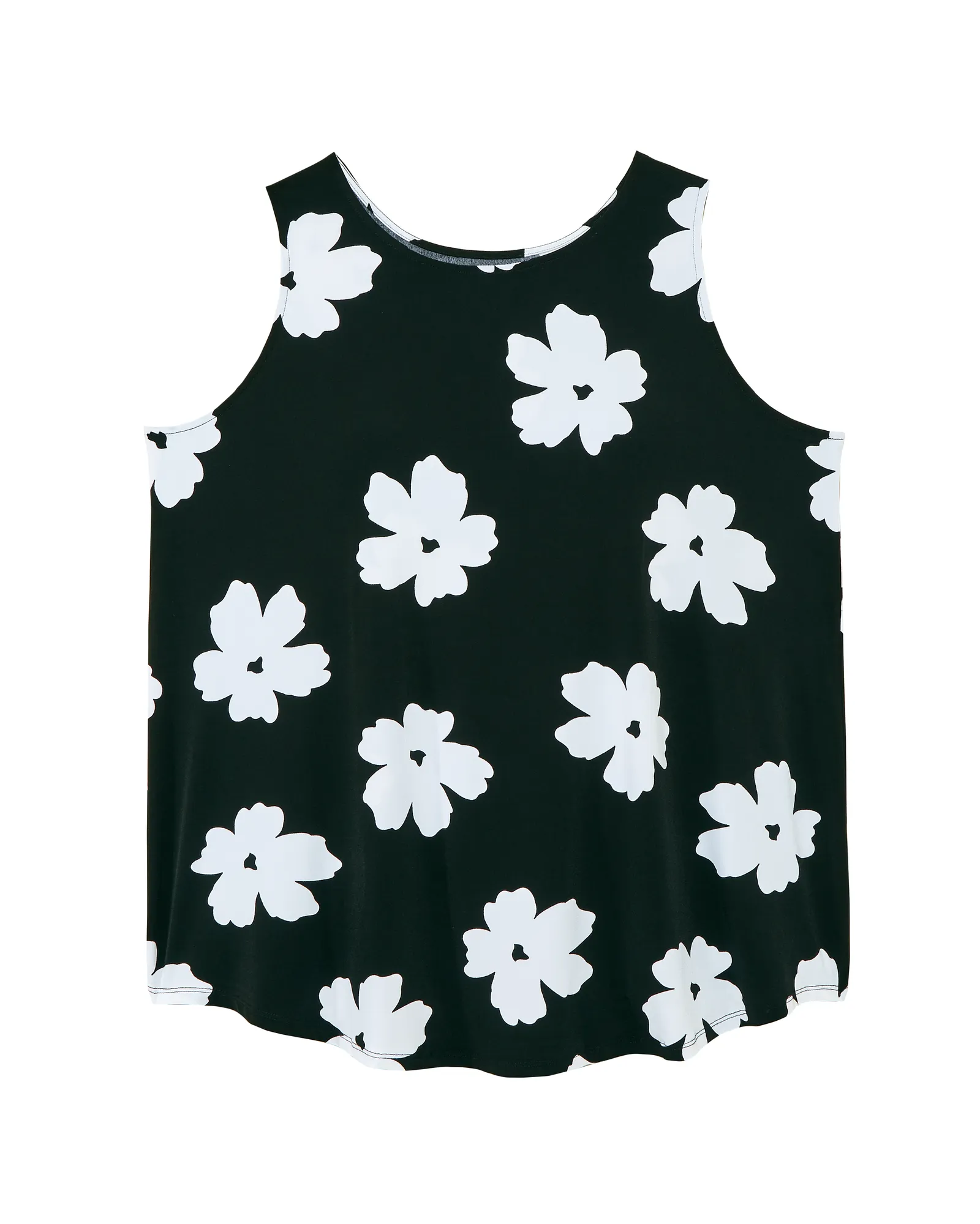 Isabelle Sleeveless Tunic Top | Black / White